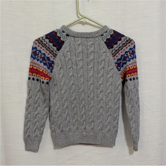 Hanna Andersson boys grey primary fair isle sweater size 6-7 - Picture 4 of 5